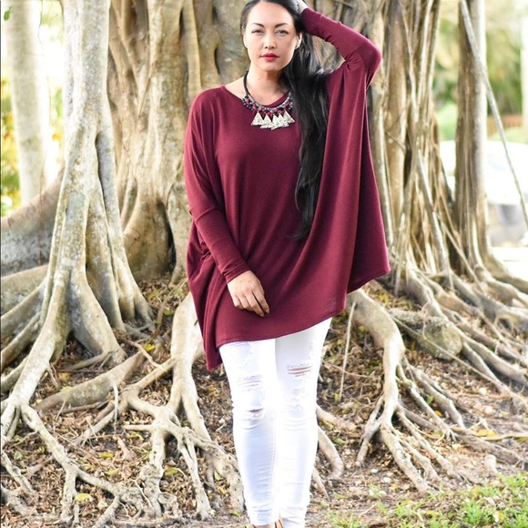 Burgundy Oversized Tunic - Picture 5 of 5
